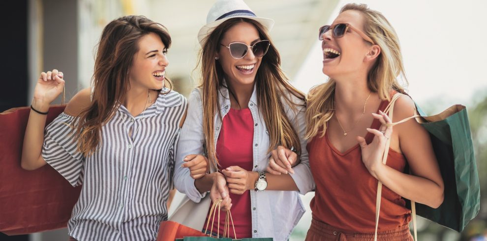 Beautiful woman with shopping bags in the city-sale, shopping, t